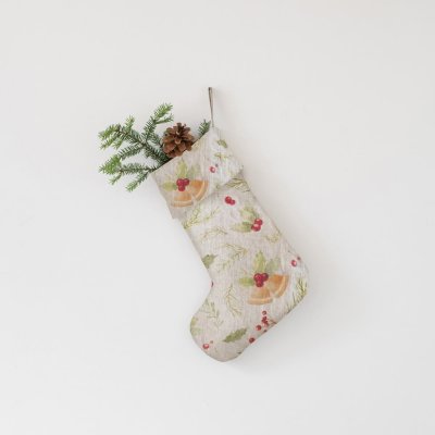 Linen Tales Christmas Print Natural závěsná vánoční dekorace barevná/béžová – Hledejceny.cz