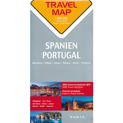 Travelmap Reisekarte Spanien Portugal 1:800.000