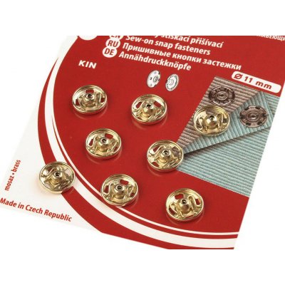 Kovové patentky / stiskací knoflíky Varianta: 14/11 mm 3 zlatá, Balení: 1 karta – Zboží Mobilmania
