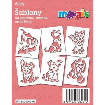Magic šablony papírové 6 ks sada A2 Pejsci – Zboží Dáma