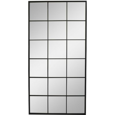 Černé antik kovové nástěnné zrcadlo Industrial - 90*2,5*180 cm - Chic Antique – Hledejceny.cz
