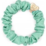 By Eloise London Silk Scrunchie Gold Heart Gumička na vlasy pro ženy barva Mint – Zboží Mobilmania