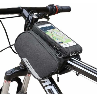 Držák Wozinsky - kapsa na kolo s upínáním na rám kola a objemem 1,5l - včetně odnímatelné kapsičky na mobilní telefon (Wozinsky frame bike bag + detachable phone cover up to 6.5 "1.5l black (WBB7BK))