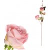 Květina Růže, 3-květá, barva růžová KN7058 PINK