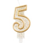 Godan Dortová svíčka číslo 5 zlatá – Zboží Dáma