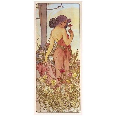 Pohled Alfons Mucha – Carnation, dlouhý – Zboží Dáma