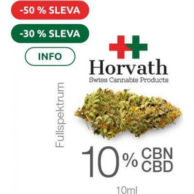 Horvath Swiss Cannabis 10% CBN + 10% CBD Fullspektrum olej 10 ml – Zboží Mobilmania