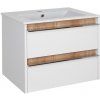 Koupelnový nábytek A-Interiéry Flume 80 koupelnová skříňka s keramickým umyvadlem bílá/dub