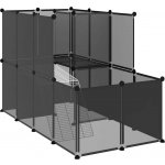 vidaXL Klec pro malá zvířata černá PP a ocel 142 x 74 x 93 cm – Hledejceny.cz