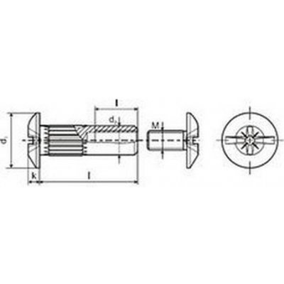 spojovací článek M4x30 BRONZ matice + šroub M4x15 – Zboží Mobilmania