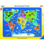 Ravensburger Mapa světa se zvířaty 30 dílků – Zbozi.Blesk.cz