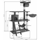 TecTake Kočičí škrabadlo Merci 141 cm