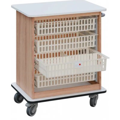 DEXTER 22 ABS vozík boxový, otevřený, 880x750x520 mm, korpus dub bardolino, horní a spodní deska bílá – Hledejceny.cz