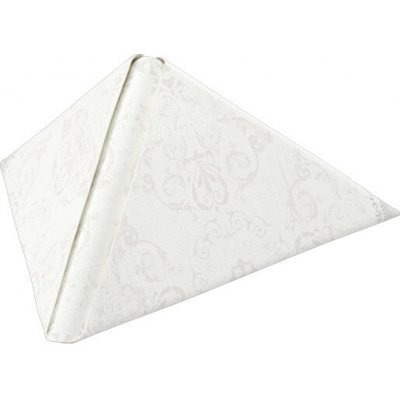 Duni Dunilin ubrousky Opulent White 45 ks 40 cm x 40 cm - bílé ubrousky na slavnostní svatební tabuli – Hledejceny.cz