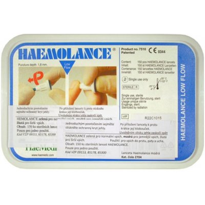 Lanceta Haemolance Plus varianta: modrá 25 G, 1,4 mm, 100 ks – Hledejceny.cz