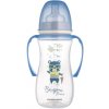 Láhev a nápitka Canpol Babies EasyStart láhev proti kolice s úchyty Bonjour Paris modrá 300ml