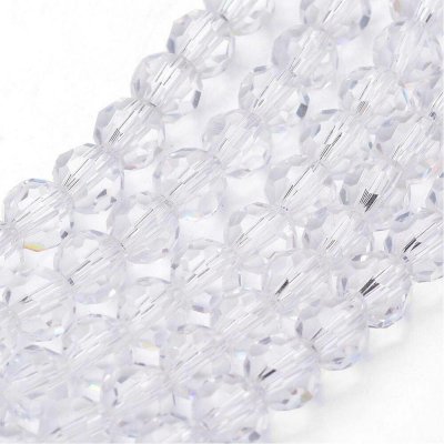 Broušené korálky - čiré - ∅ 6 mm - 10 ks – Zboží Dáma