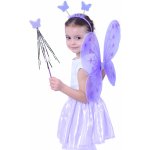 Rappa Motýlí křídla fialová s čelenkou a hůlkou – Zbozi.Blesk.cz