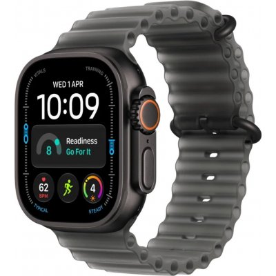 Apple Watch Ultra 4 49mm černý titan s průsvitně černým oceánským řemínkem MJAY4QC/A – Zboží Živě