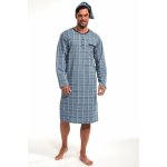 Cornette noční košile dlouhý rukáv s čepičkou modrá – Zboží Mobilmania