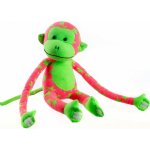 Teddies opice svítící ve tmě plyš 45x14 cm růžová/zelená v krabici – Zboží Dáma