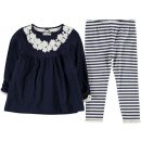 Crafted Two Piece Tunic Set Infant Girls Navy Crochet