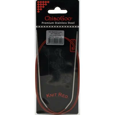 ChiaoGoo Knit Red ergonomické fixní kruhové jehlice 100 Cm 2,5mm – Sleviste.cz