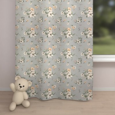 Biante Dětský bavlněný závěs Sandra SA-465 Oranžové květy na šedém 150x190 cm – Hledejceny.cz