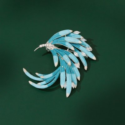 Éternelle luxusní brož se zirkony Fénix B2296-XR06885F-1 modrá – Zboží Dáma