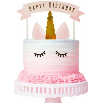 Dekorace na narozeninový dort Jednorožec 17 cm