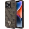 Pouzdro a kryt na mobilní telefon Apple Pouzdro Guess PU 4G Strass Triangle Metal Logo iPhone 15 Pro Max hnědé