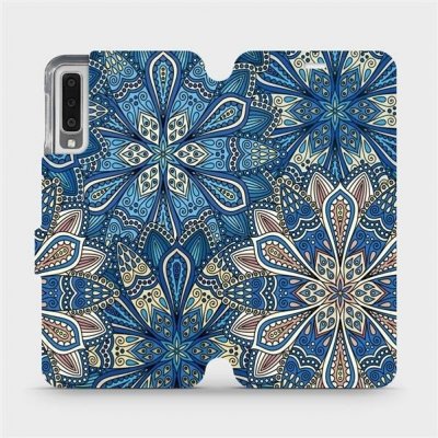 Pouzdro Mobiwear parádní flip Samsung Galaxy A7 2018 - V108P Modré mandala květy – Zbozi.Blesk.cz