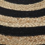 VidaXL Ručně vyrobený sedací puf černý 45 x 30 cm juta – Zboží Dáma