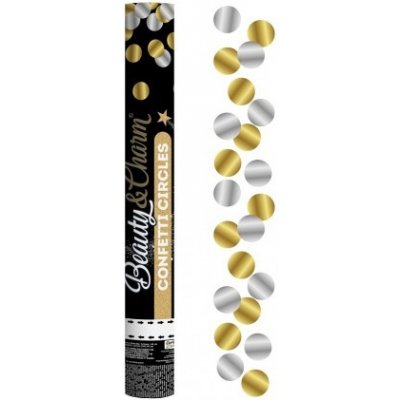 GoDan Vystřelovací konfety Beauty & Charm - zlatá a stříbrná kolečka - KP-ZS40 – Zboží Dáma
