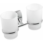 Dvojitý držák kartáčků a pasty sklo Orfeus chrom – Sleviste.cz