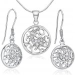 SILVEGO stříbrný set šperků se zirkony náušnice a přívěsek JJJSET626 – Zboží Dáma