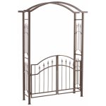 Design-Shop Pergola na popínavé rostliny Luxor s brankou Hnědá – Zboží Dáma