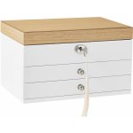 Vasagle šperkovnice s dřevěným víkem bílá – Zbozi.Blesk.cz