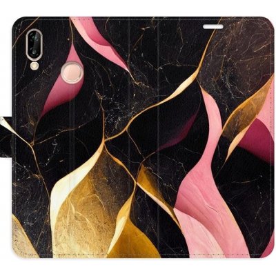 Pouzdro iSaprio flip Gold Pink Marble 02 Huawei P20 Lite – Zboží Mobilmania