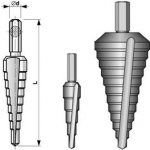 Bučovice Tools Stupňovitý vrták 8/20 HSS 8;10;12;14;16;18;20mm - stopka bit 1/4" - BU643-020 – Zboží Mobilmania