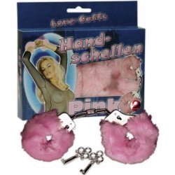 LoveToy Sexy růžová pouta s plyšem Fetish Fluffy Handcuffs