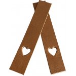 Kreatinka/CEDULKA KOŽENÁ SRDCE 70x12mm Barva: Capuccino – Zboží Dáma