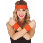 Retro sada potítek s čelenkou neon oranžové 80.léta disco 3 ks GUI18 – Zboží Mobilmania