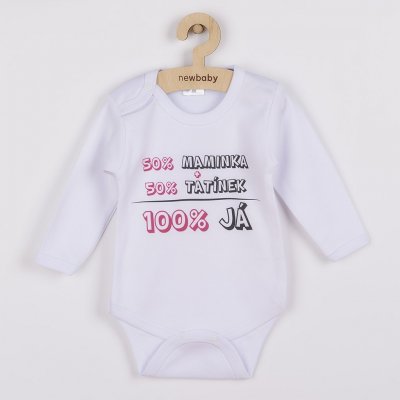 Body s potiskem New Baby 50% MAMINKA + 50% TATÍNEK 100% JÁ růžové – Hledejceny.cz