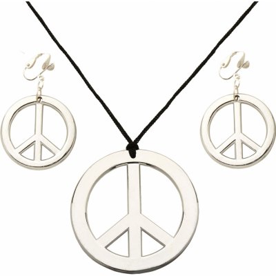 Stříbrný náhrdelník a náušnice,hippie plast – Zboží Mobilmania