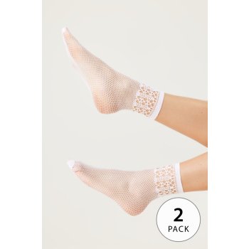 Oroblú 2PACK ponožky Twins Two nets bíla