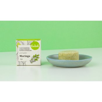 Kvítok tuhý šampon s kondicionérem proti lupům Moringa 50 g