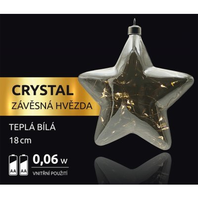 Marimex LED dekorace závěsná hvězda s cesmínou Crystal 15 LED – Zbozi.Blesk.cz