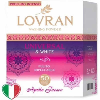 Lovran Universal & White Univerzální prášek na bílé prádlo 2,5 kg 50 PD – Zboží Dáma