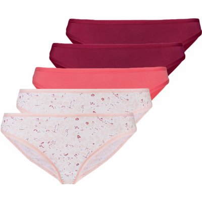 ESMARA Dámské kalhotky 5 kusů bílá červená korálová – Zboží Mobilmania